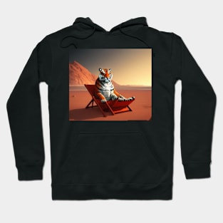 Tiger Relaxing On Mars Hoodie